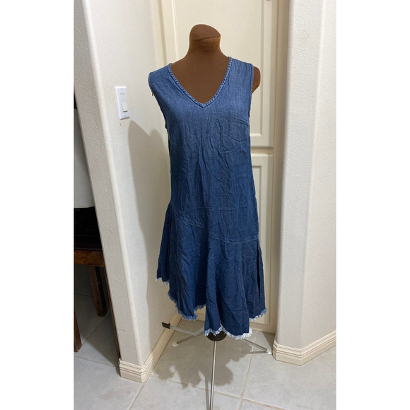 CLOTH & STONE XS Denim Asymmetrical Dress - Picture 1 of 7